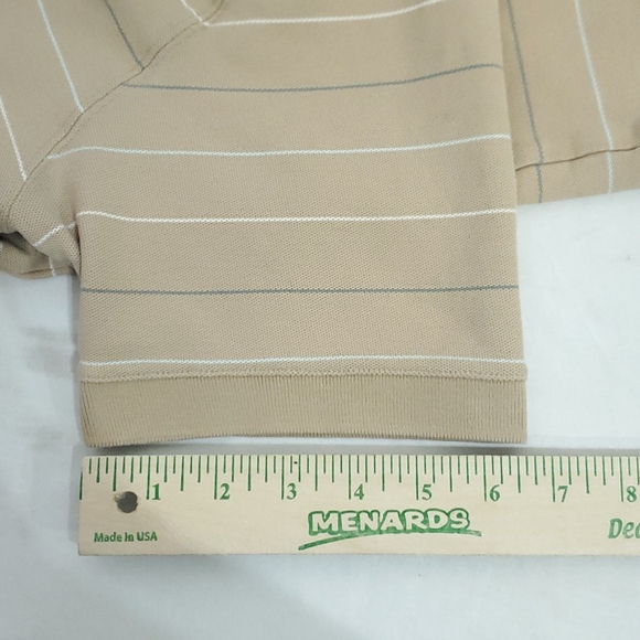Patagonia Polo Shirt Mens Short Sleeve Tan Striped Organic Cotton Size Medium - Picture 10 of 10